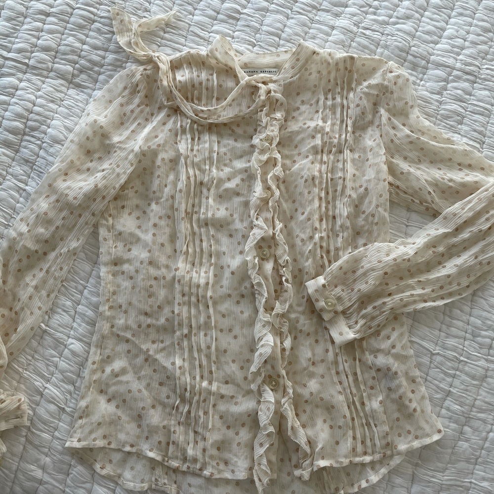 Beige sheer blouse